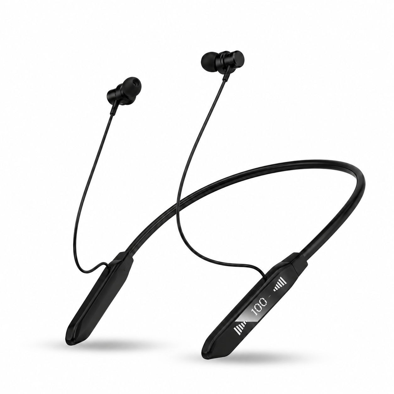 AQSA BT BOOM Smart LED Display Wireless Neckband | 500H Massive Battery Backup